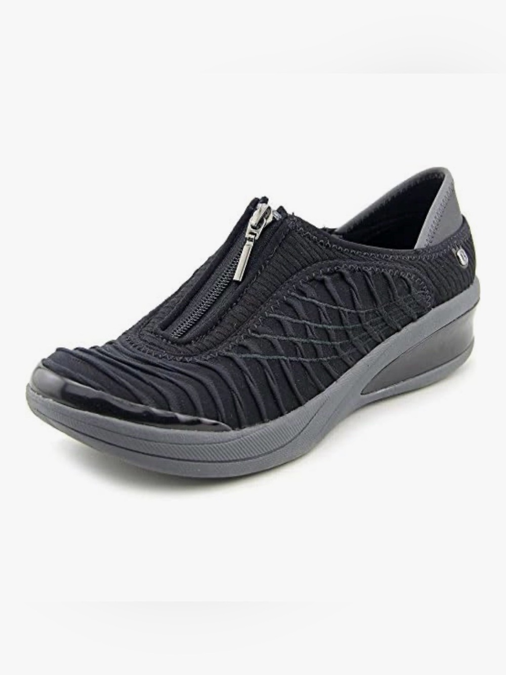 Bzees Womens Fancy ✨ Low Top Zipper Walking Shoes Size 6